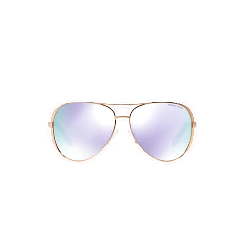 Michael Kors Women's MK5004 Chelsea Aviator Sunglasses, Rose Gold/Purple Mirrored, 59 mm