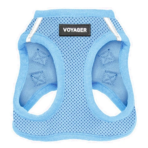 Best Pet Supplies Voyager Step-in Air Dog Harness - All Weather Mesh, Reflective, No Pull Harness for Small, Medium Dogs, Cats - Secure with Hook & Loop Fastener, Buckle, Double D-Rings - Baby Blue, M