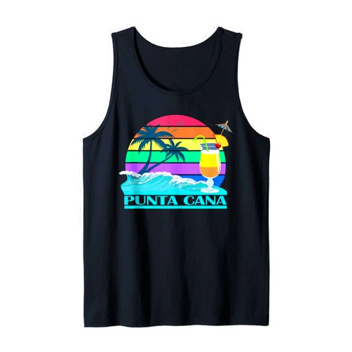 Dominican Republic Souvenir Gift by Irie Shirts Punta Cana Palms Dominican Republic Caribbean Souvenir Gift Tank Top