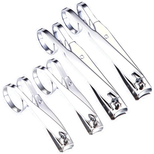Mudder 4 Pack EZ Grip Nail Clipper Set EZ Grip Nail Clipper Edge Fingernail and Toenail Clipper Cutters Set Sharp Stainless Steel Blade Toenail Clippers Long Handle for Men Women