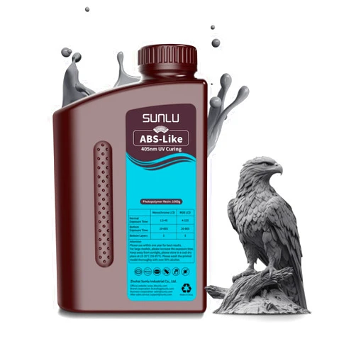 SUNLU 1000G ABS Like Resin for 3D Printer, 405nm UV Curing Photopolymer Rapid 3D Resin for 2K 4K 6K 8K LCD/DLP/SLA 3D Printers, Non-Brittle & High Precision & Low Shrinkage, 1KG, Dark Grey