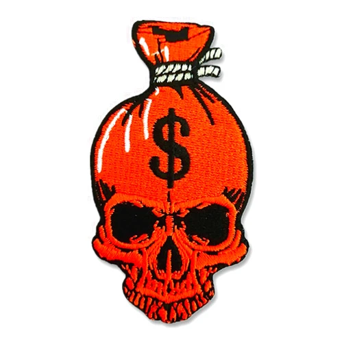 CHBROS Dollar Skull Embroidered Patch Appliques Iron on Patches for Clothing Jackets T-Shirt Jeans Backpack…