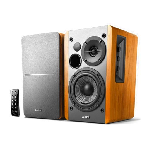 Edifier R1280DB Powered Bluetooth Bookshelf Speakers - Optical Input - Wireless Studio Monitors - 4 Inch Near Field Speaker - 42w RMS - Wood Grain