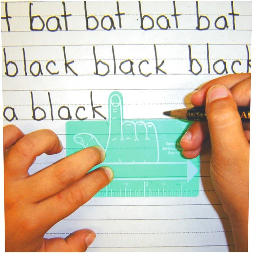 Fun and Function Starting Blocks Plus Plastic One Finger Spacer for Handwriting Tool Learning to Write Aid for Kids with Visual or Fine Motor Challenges, See-Through Green, 20 Per Pack