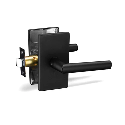 Berlin Modisch Privacy Lever Door Handle Designer Series Easy to Open Locking Lever Set [for Bedroom or Bathroom] Reversible for Right & Left Sided Doors Heavy Duty - Iron Black Finish