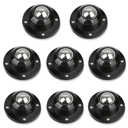 Deear Self Adhesive Caster Wheels for Furniture,Storage Box,Trash Can,PC Stainless Steel Universal Pulley 360 Degree Rotating Adhesive Caster Wheels 0.8 Inch Low Profile Swivel Wheels Black 8 Pack