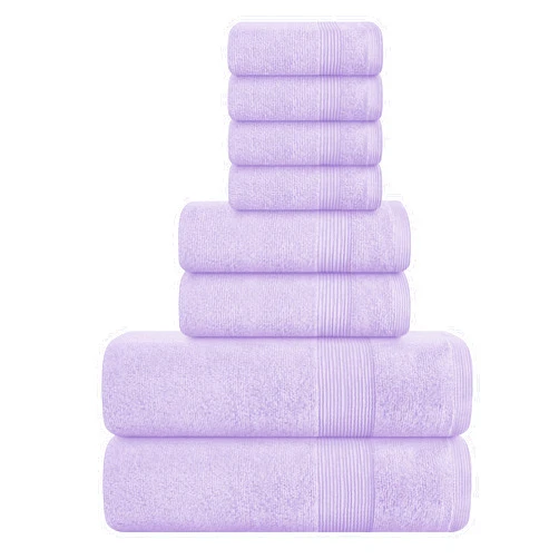 Belizzi Home 8 Piece Towel Set 100% Ring Spun Cotton, 2 Bath Towels 27x54, 2 Hand Towels 16x28 and 4 Washcloths 13x13 - Ultra Soft Highly Absorbent Machine Washable Hotel Spa Quality - Purple