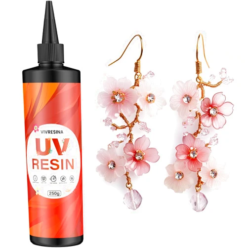 Vivresina UV Resin 250g Upgraded Hard Type Crystal Clear Fast Curing No Yellowing Low Odor Ultraviolet Resina Epoxica for Art Craft Jewelry Making