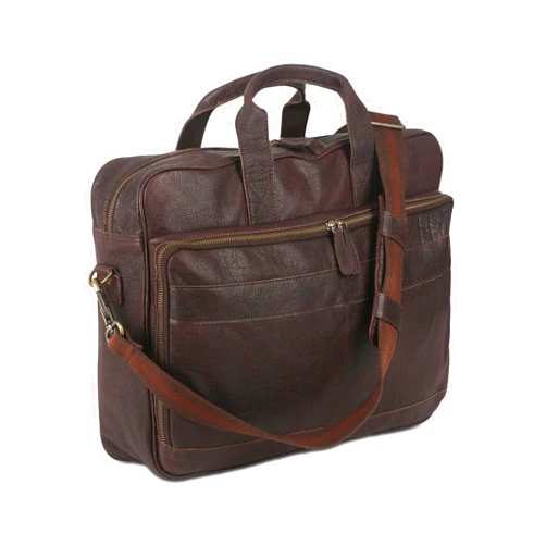 Komal's Passion Leather Leather briefcase 18 Inch Laptop Messenger Bags for Men and Women Best Office briefcase Satchel Bag (Brown)