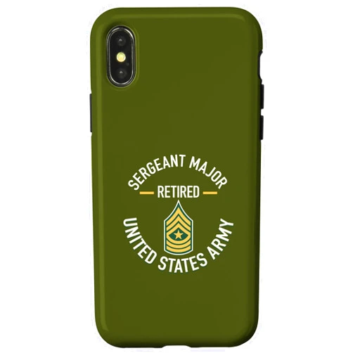 J.Bergsonn U.S. Military Army SGM Retirement Sergeant Major SGM Retired Army Military Retirement Gifts Case for iPhone X/XS