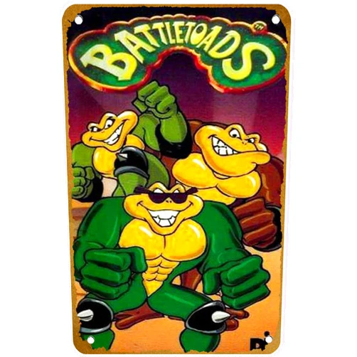 KNIOIL Battletoads (1994) Poster Vintage Metal Tin sign Logo Family Club Bar Cafe Bedroom Art Wall Decoration Gift 8x12 inches