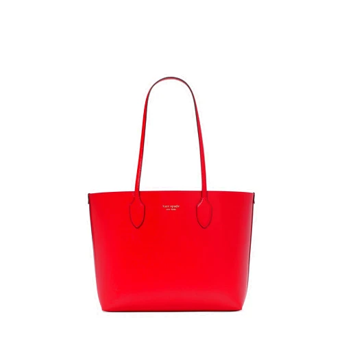 kate spade new york Bleecker Pixelated Hearts Pop Print Crossgrain Leather Large Tote, Cherry Rouge Multi