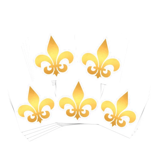 Generic Metallic Temporary Tattoos/Sparkling Gold and Silver Designs/Select your Style - Fleur de Lis - Stars - Lightning Bolts (Fleur De Lis 20pk)
