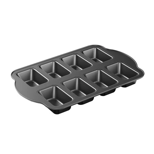 Tiawudi 1 Piece Non-Stick Mini Loaf Pan, Carbon Steel Baking Bread Pan, 8-Cavity