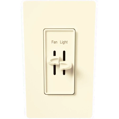 Lutron Skylark 3-Speed Combination Fan and Light Control, 1.5 Amp, Single-Pole, S2-LFSQH-WH, Almond