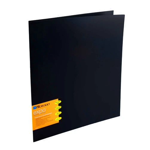 Itoya ProFolio Expo 14x17 Black Art Portfolio Binder with Plastic Sleeves and 24 Pages - Portfolio Folder for Artwork with Clear Sheet Protectors - Presentation Book for Art Display and Storage