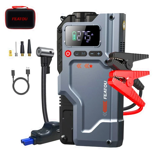 Featou 2024 Upgrade Featou Jump Starter with Air Compressor, 5 in 1 Function Jump Box 3000A Peak 150PSI Battery Pack with Digital Tire Inflator, car Battery Charger Portable for 8.5L Gas or 7.0L Diesel