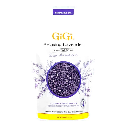 GiGi Hard Wax Beads for Hair Removal - Relaxing Lavender, Waxing Beads for Face, Body, and Sensitive Areas, 14 oz