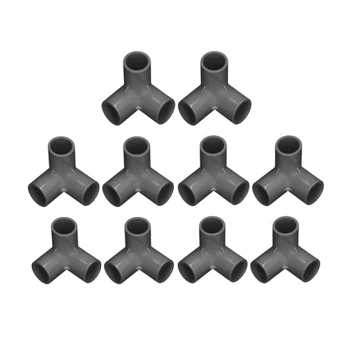 TOOLSGO 10 Pcs 20mm PVC Plastic Elbow Pipe Fittings Right Angle Tee Connectors for Water Supply Systems Furniture Greenhouse Frame Tent Connections (Black)