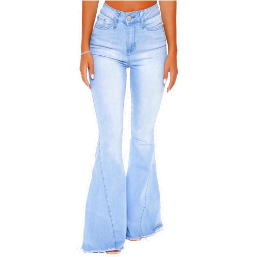 vunahzma Women's Flare Bell Bottom Jeans Wide Leg Bootcut Jeans Stretchy Denim Pants