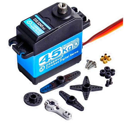 Stemedu 45kg Low Profile Servo Coreless Steering Servo Motor, High Torque 46kg.cm@ 7.4V, Stainless Steel Gear RC Digital Servo or Robotic DIY, 1/10 1/8 RC Car/Truck/Crawler/Boat (Control Angle 180°)