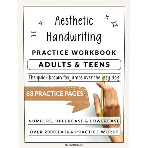 Nicole Elise Regan Aesthetic Handwriting Book - A Beginners Guide to Hand Lettering: For Adults and Teens