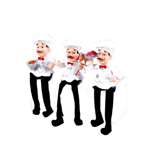 Generic Set of 3 Chef Shelf Sitters with Dangling Long Fabric Legs for Kitchen Décor Holding Food and Menu Multicolor