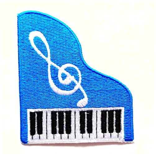 The Trucker501 Cartoon Patches Pretty Cute Blue Piano Music Note Patch Piano Keyboard Cartoon Kids Patch Craft Embroidered Patches for Bags Jacket Iron on Clothes Jeans Kids Appliques Badge