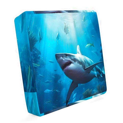 Joint Gou Outdoor Cushion Covers for Patio, Shark Waterproof Couch Cushion Covers, Dangerous Fish Shark Chair Cushion Slipcovers Furniture Protector Seat Cushion Cover