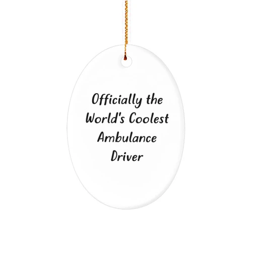 Generic Ambulance Driver Oval Ornament, Funny Quote, Christmas Unique Gift for Ambulance Driver, Men, Friends, Coworkers, Family