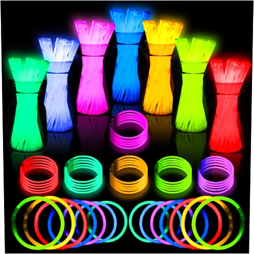JICUICUI Ultra Halloween Bright Glow Sticks - 500 Party Pack with Connectors for Christmas, Neon Birthday and Holidays - Multicolor 8