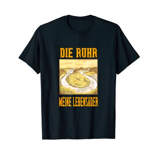 Flüsse zum Wandern Baden Rudern Kajak Kanu fahren Ruhr Lebensader River Dortmund Bochum Duisburg Ruhr Region T-Shirt