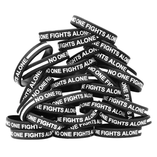 SayitBands 50 of Thin WHITE Line No One Fights Alone Bracelets
