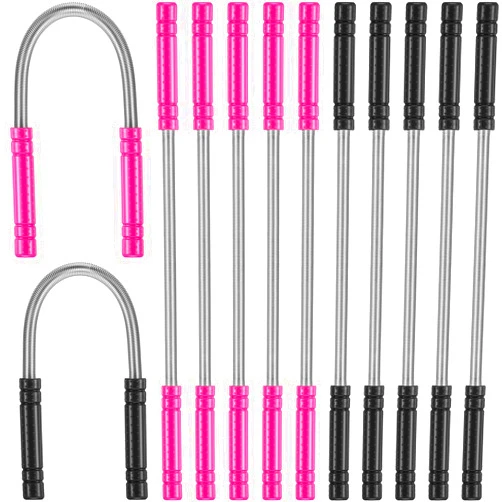 Mudder 12 Pieces Facial Hair Removal Spring Eyebrow Face Epilator Threading Tool for Women Chin Cheek Mustache Upper Lip (Rose Red, Black)