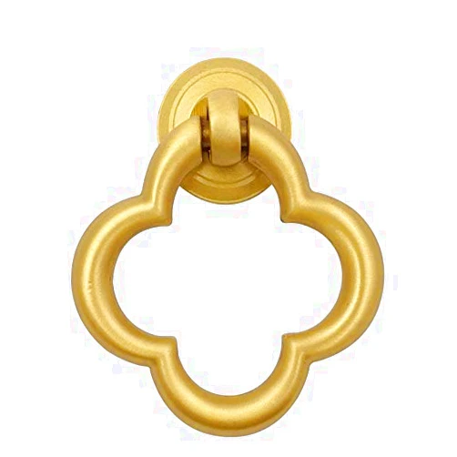 Fullhousecabinet Naisian THRGOUO Reeonice Solid Brass Cabinet Knobs and Handles Four-Leaf Clover Shape Drawer Furnitures Cupboard Wardrobe Vintage Knobs Door Pull Handles 2pack (25x50mm,2 Pack)