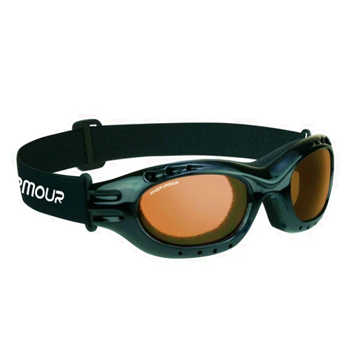 Bikershades Motorcycle Safety Riding Goggles Men Women. Polarized Lens, Smoke, Mirrored Blue or Orange, Clear Yellow Lenses