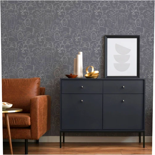 RoomMates RMK12453PL Star Wars Saga Line Sketches Peel and Stick Wallpaper, Grey