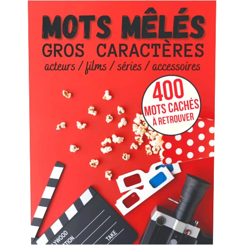 Les Carnets De Noham éditions Mots Mêlés CINEMA Acteurs Films Séries Accessoires: Cahier de mots cachés en gros caractères pour les adultes | Idée cadeau pour noël, un anniversaire ... (Mots Mêlés - Mots Cachés) (French Edition)
