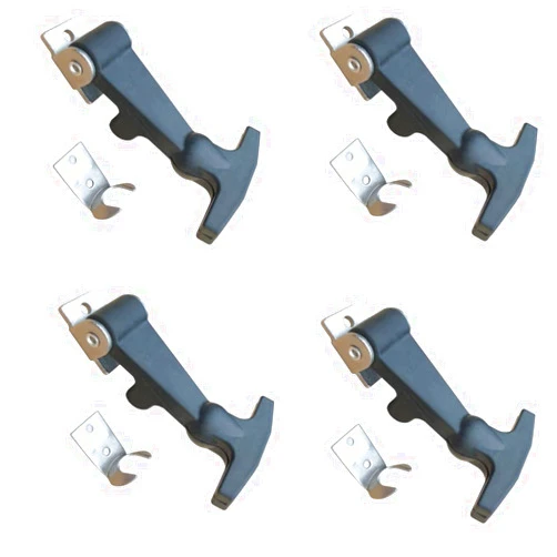 AlphaCraft 4 PCS Small Stainless Steel Elastic Hood Catch Flexible T-Handle Hasp Rubber Draw Latches with Brackets for Tool Box Vehicle Engine Hood ATV RV Boat