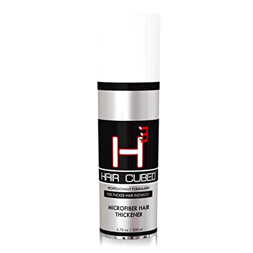 Hair Cubed H3 Hair Fibers Hair Micro Fibers for Thinning Hair - 100% Undetectable & Natural, USA Patented Formula (Black)