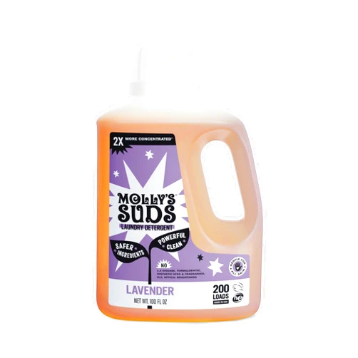 Molly's Suds Liquid Laundry Detergent | Clean Laundry Detergent Soap for Sensitive Skin | 2x Concentrated, High Efficiency (HE) (Lavender - 200 Loads)