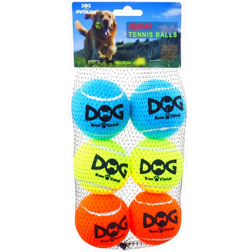 Insum 6PC Squeaky Dog Balls -Squeaky Tennis Balls for Dogs,2.5''