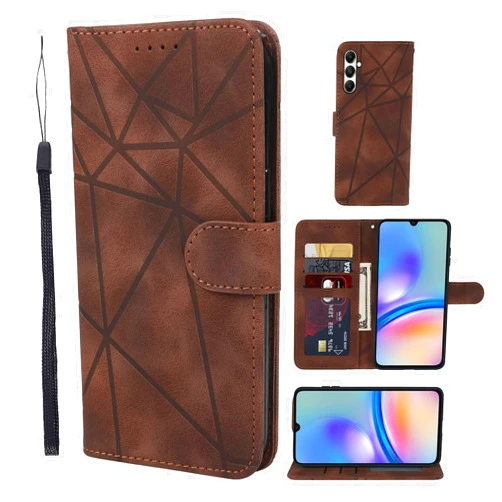 Asdsinfor Case for Samsung Galaxy A05S, PU Leather Folio Flip Wallet Case with [Credit Cards Holder][Kickstand][Magnetic Closure] Protective Cover for Galaxy A05S,Brown JXF