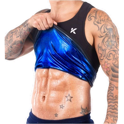 Kewlioo Men's Heat Trapping Pullover Sweat Enhancing Vest - Sauna Suit Shirt Compression Vest Shapewear Top for Gym Exercise