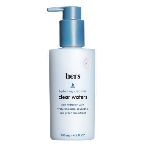 HIMS & HERS hers Clear Waters Hydrating Cleanser - Squalane Cleanser Face Wash Made for All Skin Types - Supports Skins Natural pH - Contains Hyaluronic Acid, Squalane, and Green Tea Extract - 6.8 fl Oz