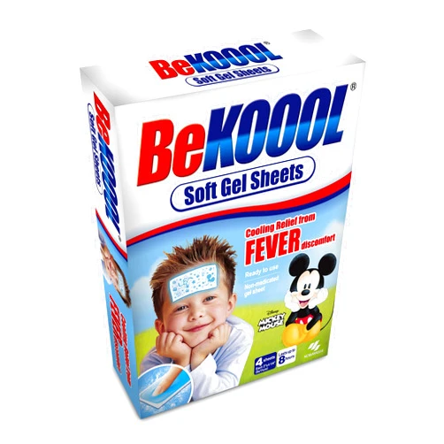BeKoool Be Koool Kids 8 Hour Soft Gel Sheets w/Cooling Relief Fever Reducer - 24 Individual Sheets 