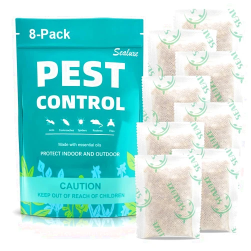 SEALUXE Pest Control Pouches,Squirrel Repellent Outdoor, Pest Repeller for Indoor,Natural Pest Control to Repel Rodents, Mouse, Mice, Rats & Other Pests 8-Pouches