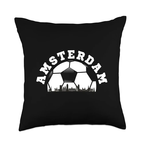 Amsterdam Shirt Skyline Sunset Apparel Shirt Amsterdam Cityscape Skyline Throw Pillow, 18x18, Multicolor