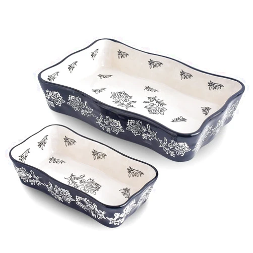 Wisenvoy Baking Dish Casserole Dish Ceramic Lasagna Pan 2-Pcs Bakeware Sets Baking Dishes Baking Set Baking Dish Set