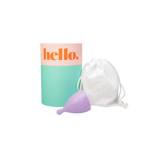 The Hello Cup Extra Small Menstrual Cup, BPA Free, Reusable, Hypoallergenic, Recyclable, Medical Grade TPE, No Silicone, No Rubber, No Latex, Long Lasting, Smooth & Comfortable, XS 1 ct. Lilac X-Small (1 Count) Lilac